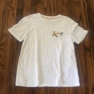 Boden cuff sleeve embroidered tee, size M